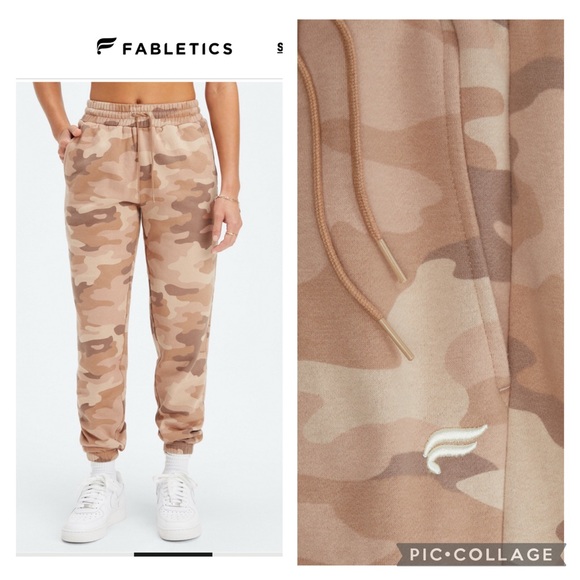 Fabletics Forever Fleece Athleisure Set in Latte Camo Print - Women’s Small - Picture 11 of 11